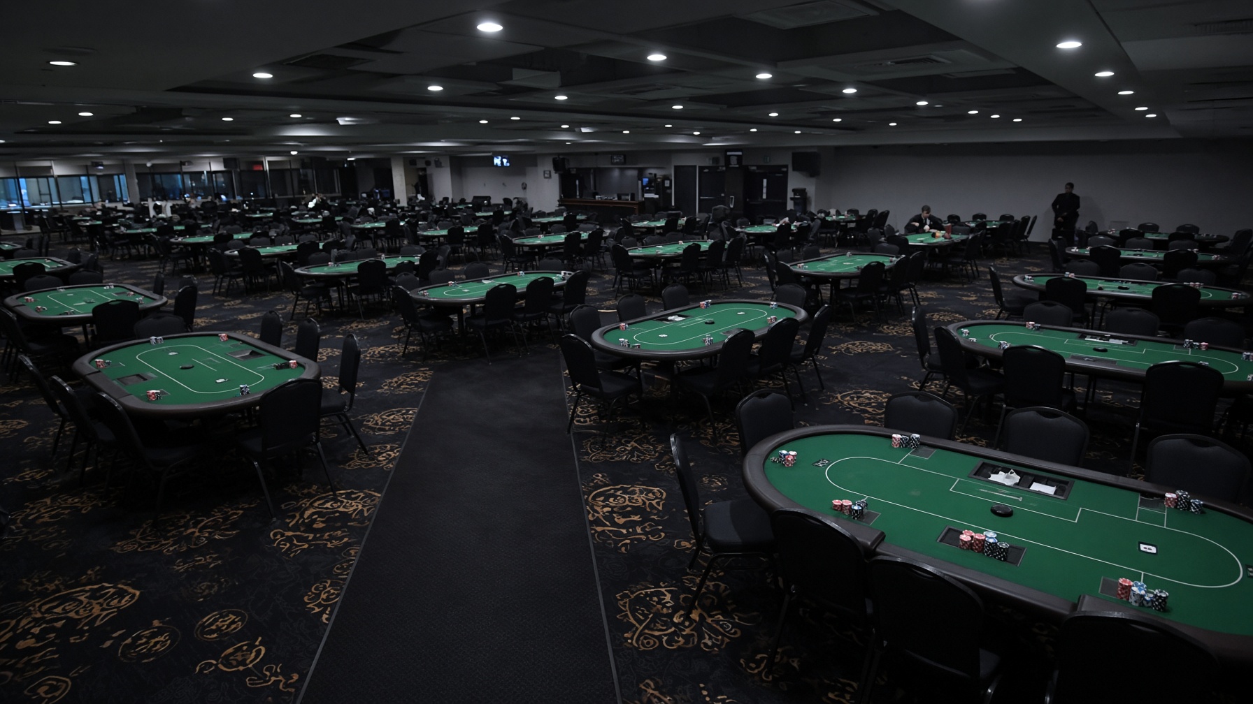 A live tournament poker room